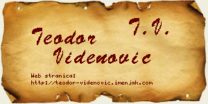 Teodor Videnović vizit kartica